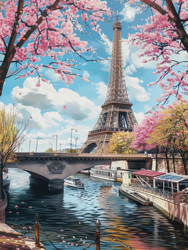 5D Diamond Painting Kits for Adults,  Round Full Drill，Eiffel Tower 5503