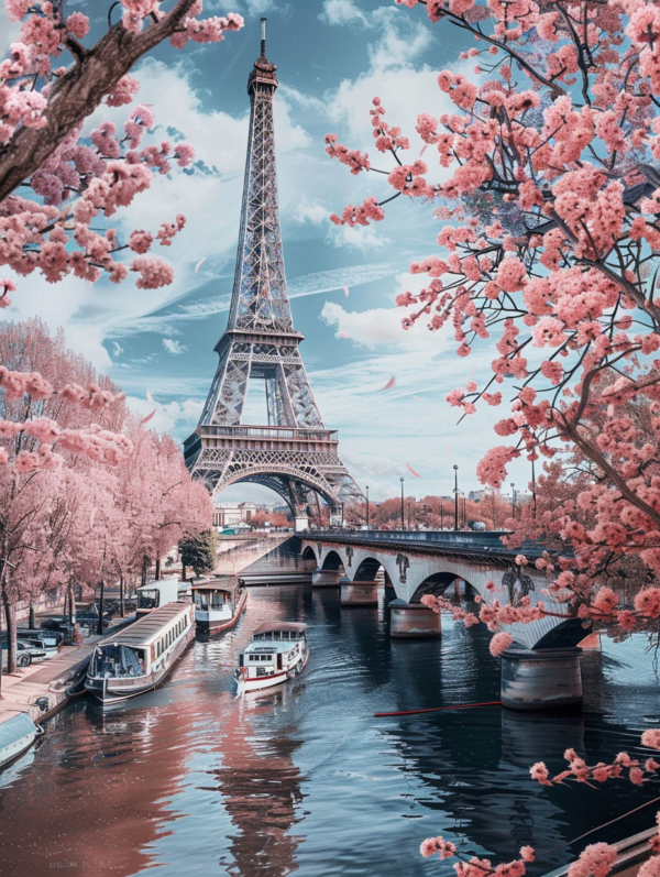 5D Diamond Painting Kits for Adults,  Round Full Drill，Eiffel Tower 5504