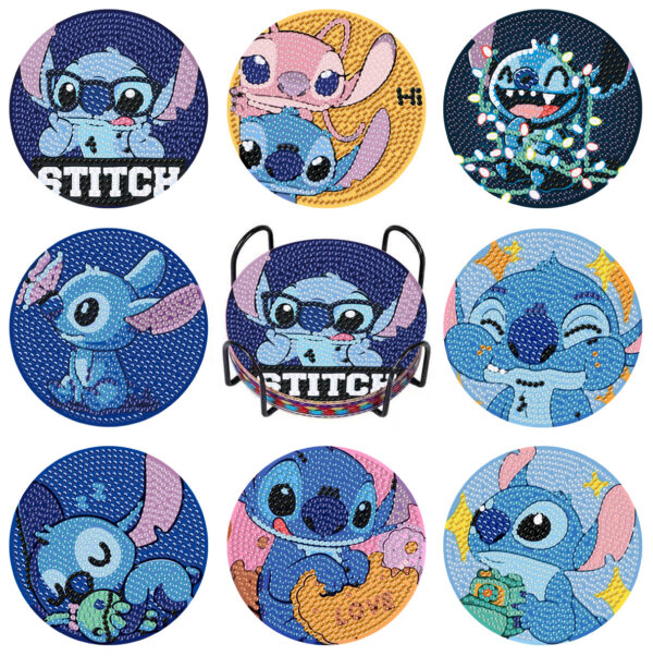 8 Stitch Coasters Diamond Painting with Holder BD046